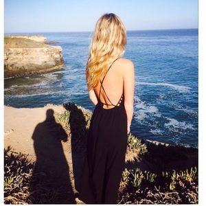 Black backless dress